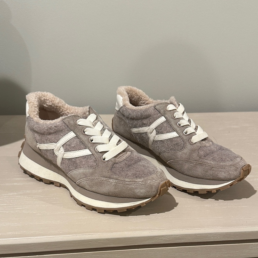 Veronica Beard Gray Suede Sneakers
